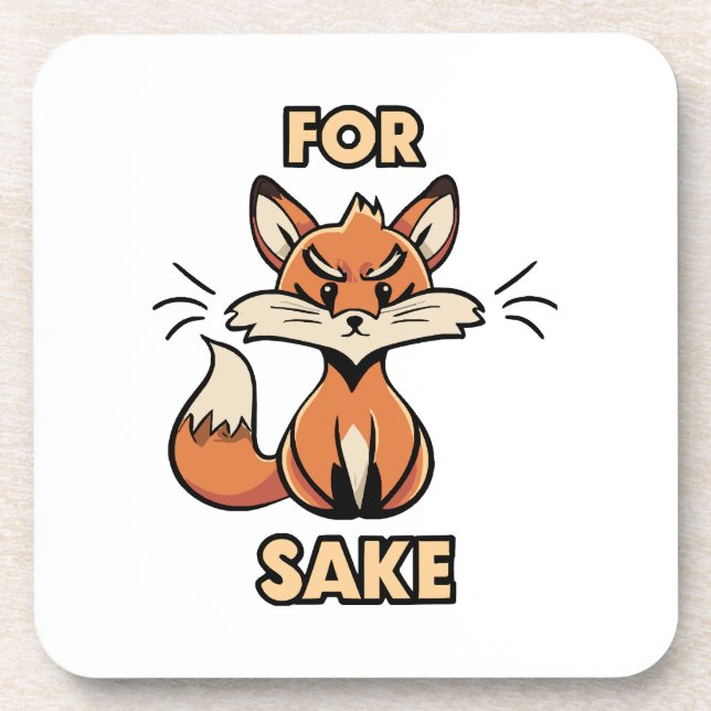 oh for fox sake beverage coaster (Front)