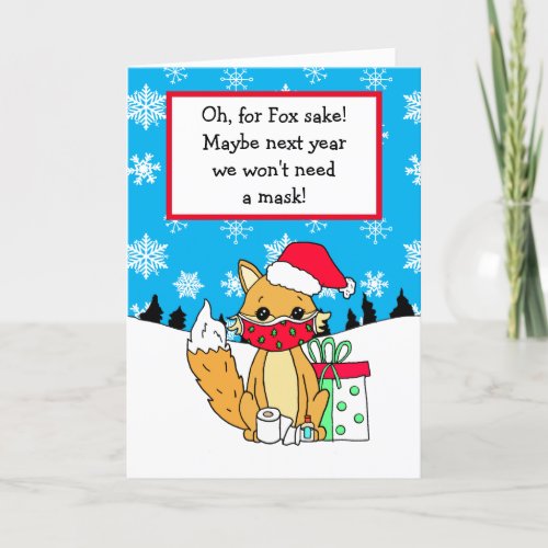 Oh for Fox Sake  Funny Christmas Card