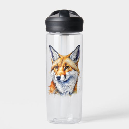 Oh For Fox Sake Funny Watercolor Fox Quote Water Bottle