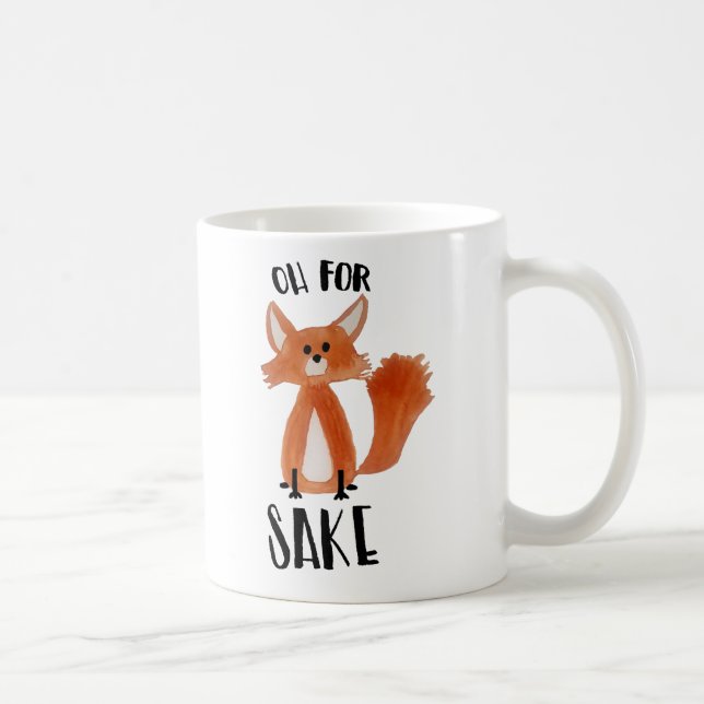 "Oh for Fox Sake!" Mug with Fox Illustration (Right)