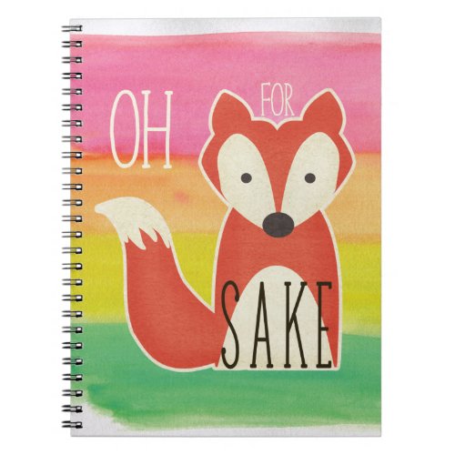 Oh For Fox Sake Watercolor Stripes Notebook