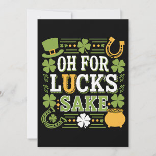 Oh for Lucks Sake Funny St Patrick's Day Clover Invitation