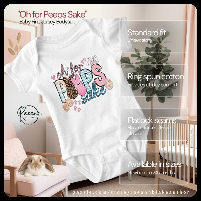 "Oh for Peeps Sake" Baby Fine Jersey Bodysuit (Creator Uploaded)