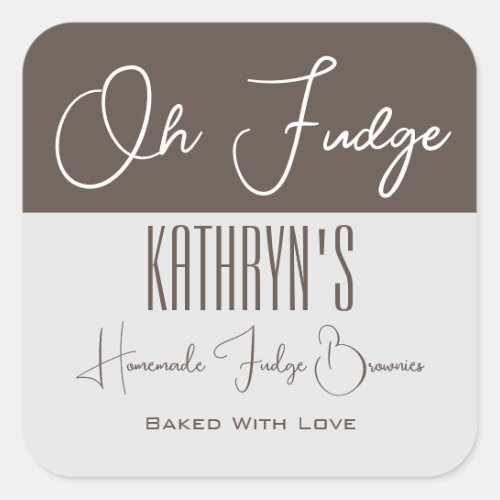 Oh Fudge Personalized Food Label