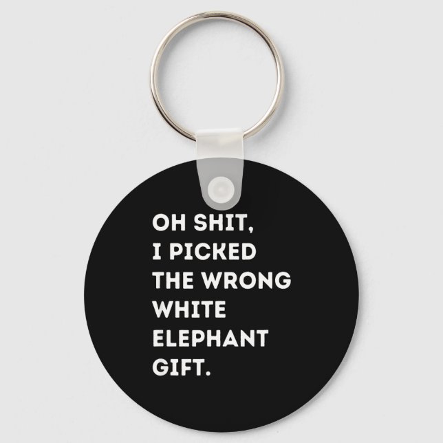 Oh Funny White Elephant For Adults Under 15 20  Keychain (Front)