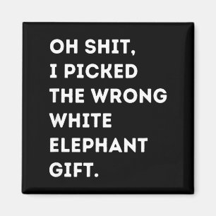 Oh Funny White Elephant For Adults Under 15 20  Magnet