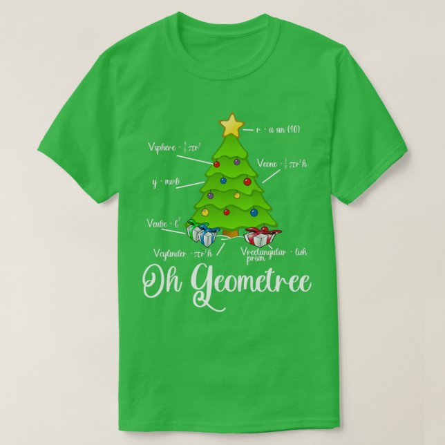 Oh Geometree funny maths inspired Christmas tree T-Shirt (Design Front)