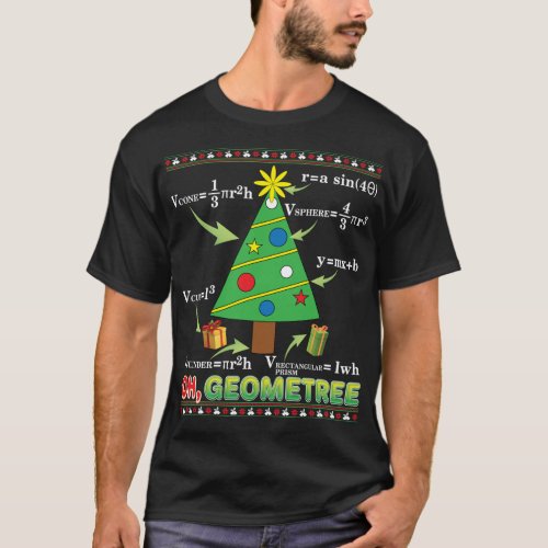 Oh Geometree Geometry Math Teacher Christmas Tree  T_Shirt