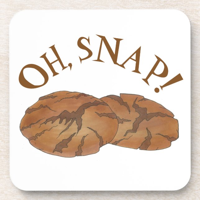Oh (Ginger) Snap Amish PA Dutch Gingersnap Cookies Beverage Coaster (Front)