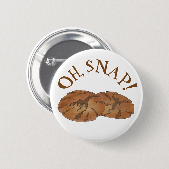 Oh (Ginger) Snap Amish PA Dutch Gingersnap Cookies Button (Front & Back)