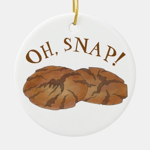 Oh Ginger Snap Amish PA Dutch Gingersnap Cookies Ceramic Ornament