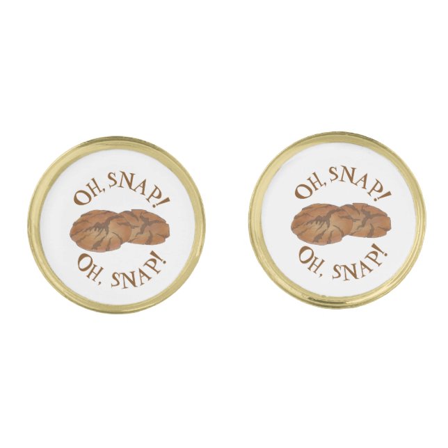 Oh (Ginger) Snap Amish PA Dutch Gingersnap Cookies Cufflinks (Front)