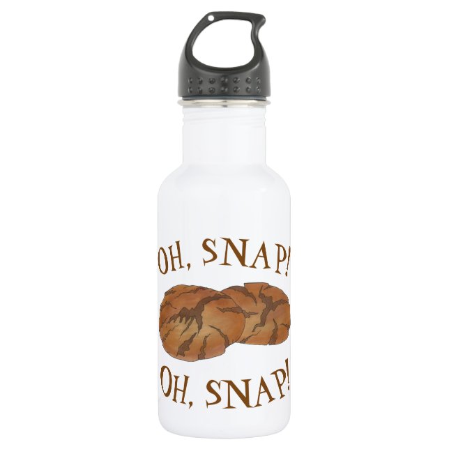 Oh (Ginger) Snap Amish PA Dutch Gingersnap Cookies Stainless Steel Water Bottle (Front)