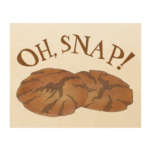 Oh (Ginger) Snap Amish PA Dutch Gingersnap Cookies Wood Wall Art (Front)