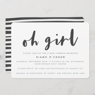 Oh girl, baby shower party invitation