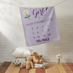 Oh Girl! Cute Daisy Purple Baby Blanket