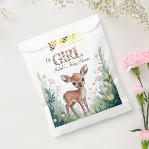 Oh Girl: Little Deer Fawn Girl Baby Shower Favor Bag