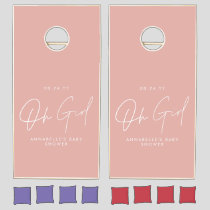 oh girl pink baby shower cornhole set
