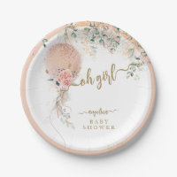 Oh Girl Pink Balloon Floral Eucalyptus Baby Shower