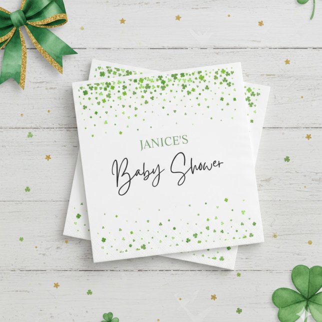 Oh Girl St. Patrick's Day Baby Shower Green  Napkins (Creator Uploaded)