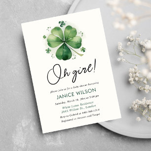 Oh Girl St. Patricks Day Baby Shower Invitation