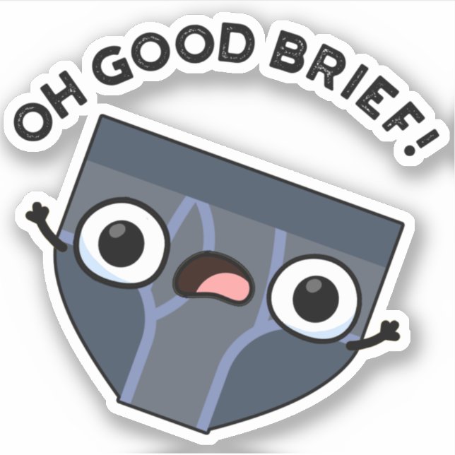 Oh Good Brief Funny Underwear Pun  Sticker (Front)