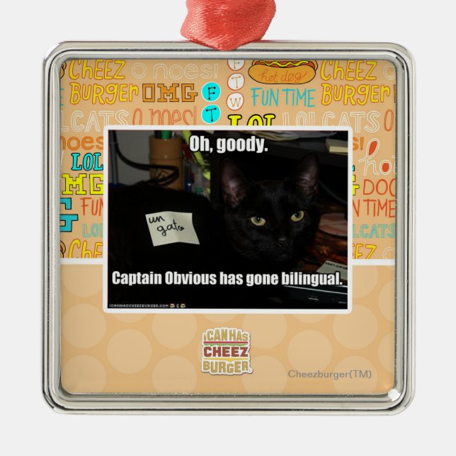 Oh, goody. metal ornament (Front)