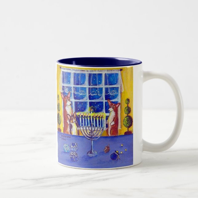 Oh Hanukkah! Pembroke Welsh Corgi Mug (Right)