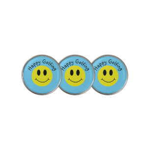 Oh Happy Day Custom Text Grinning Face Classic Golf Ball Marker