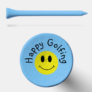 Oh Happy Day Custom Text Grinning Face Classic   Golf Tees