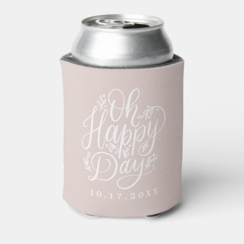 Oh Happy Day Floral Wedding Can Cooler