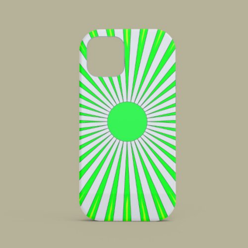 Oh Happy Day Monogram Green Sunburst iPhone 13 Case