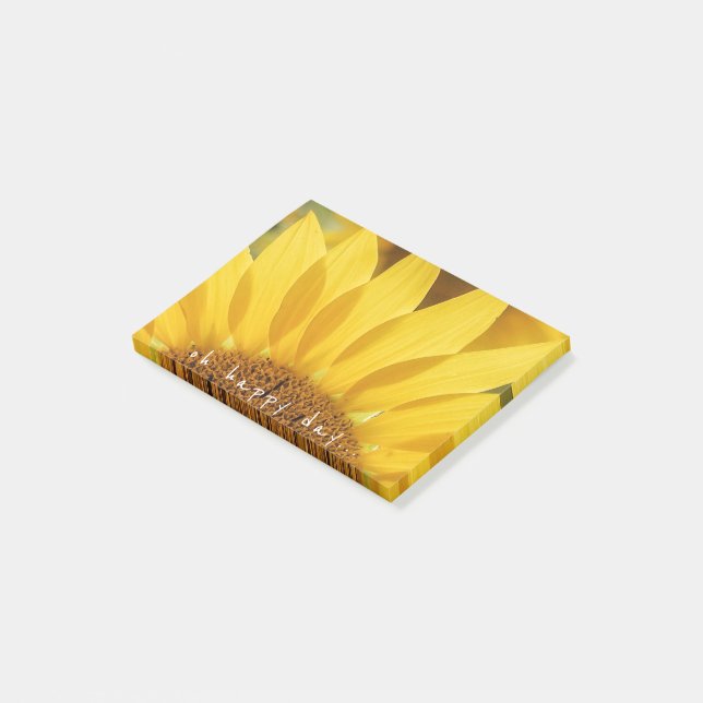 Oh Happy Day Quote Yellow Sunflower Photograph Post-it Notes (Angled)