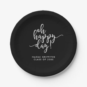 Oh Happy Day Script Graduation Paper Plates
