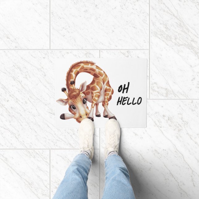 Oh Hello Giraffe  Doormat (Indoor)