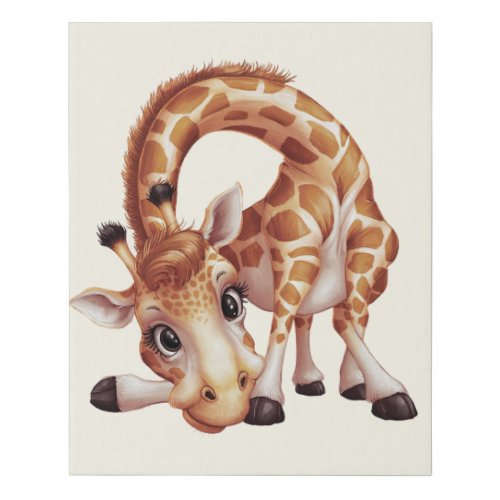 Oh Hello Giraffe Faux Canvas Print