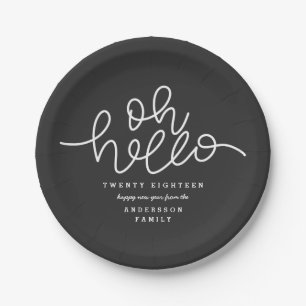 Oh Hello new year party Paper Plates