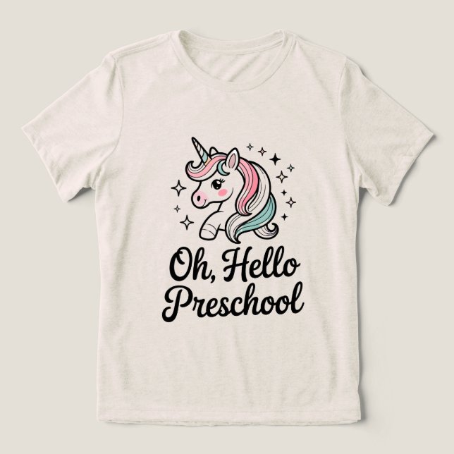 Oh Hello Preschool Women’s Teacher Shirt (Design Front)