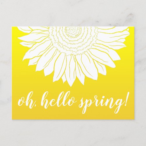 oh hello spring sunflower postcard