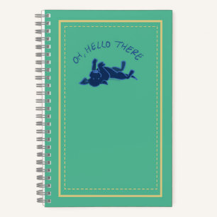 "Oh Hello There" Black Lab Puppy Green Custom Notebook