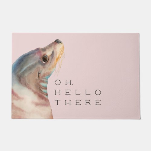 Oh Hello There  Sea Lion Welcome Doormat