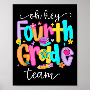 Oh Hey Fourth Grade Happy Back To School Teachers Poster