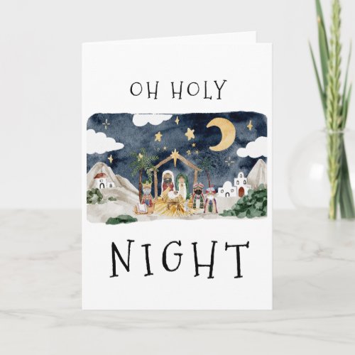 Oh Holy Night African American Nativity Christmas Card