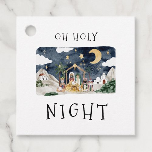 Oh Holy Night African American Nativity Christmas Favor Tags