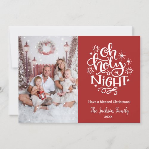 Oh Holy Night Christian Christmas Photo Cards