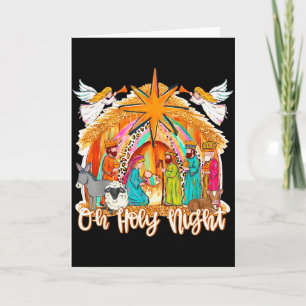 Oh Holy Night Christian Jesus Holiday Christmas Pa Card