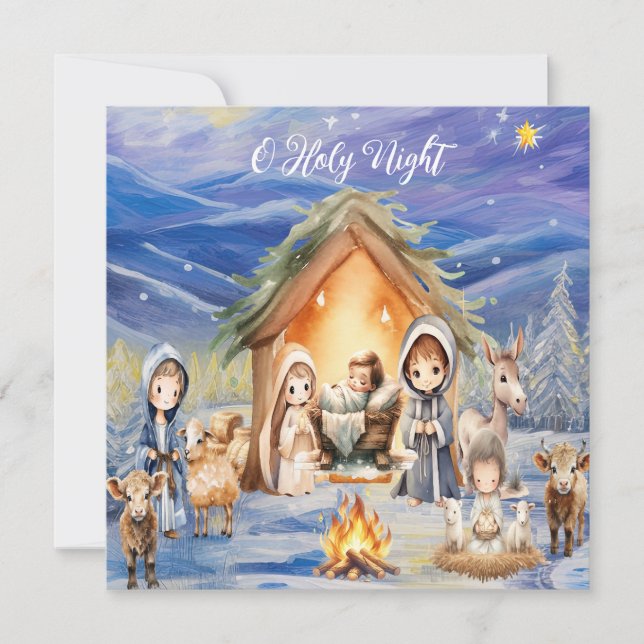 Oh Holy Night Christmas Card (Front)