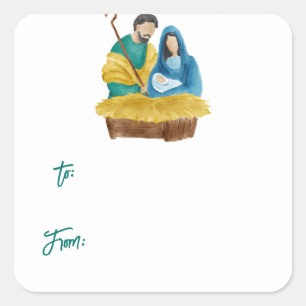 Oh Holy Night Christmas Gift Tag Sticker
