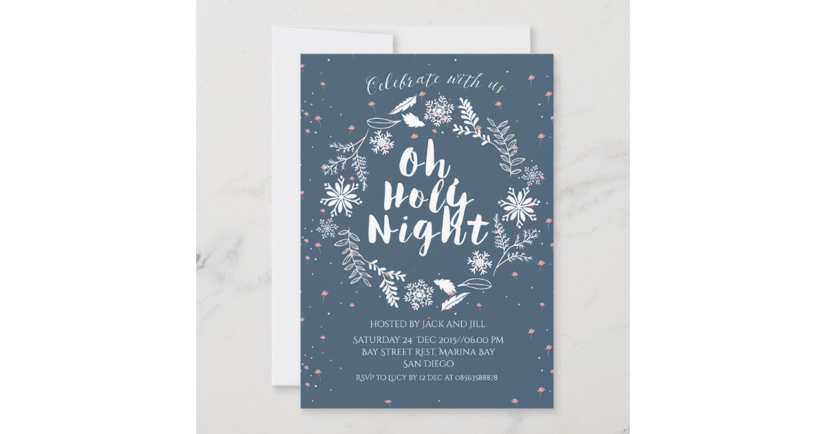 Oh Holy Night Christmas Party Invitation Zazzle Com