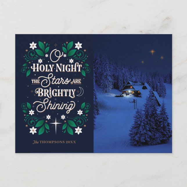 Oh Holy Night Custom Photo Postcard (Front)